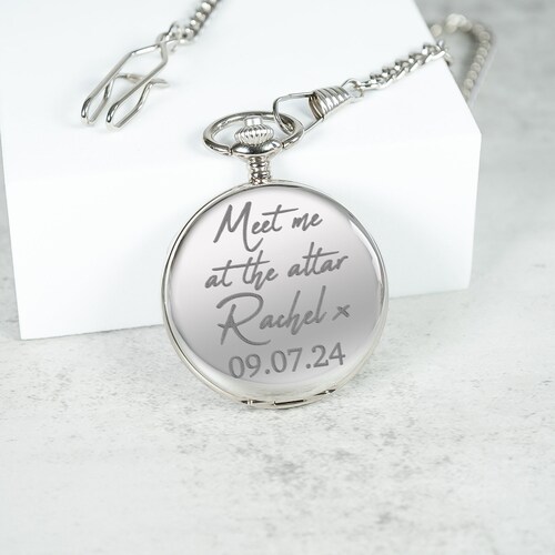 Engraved GROOM Pocket Watch Gift Personalised Watch Wedding Etsy