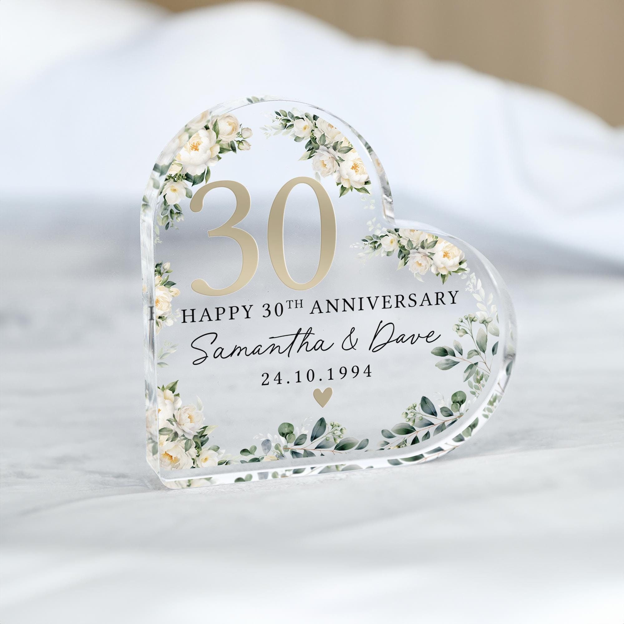30th Anniversary「9999+1」-GRATEFUL SPOONF Personalised Floral 30th Anniversary Gift, Pearl Anniversary