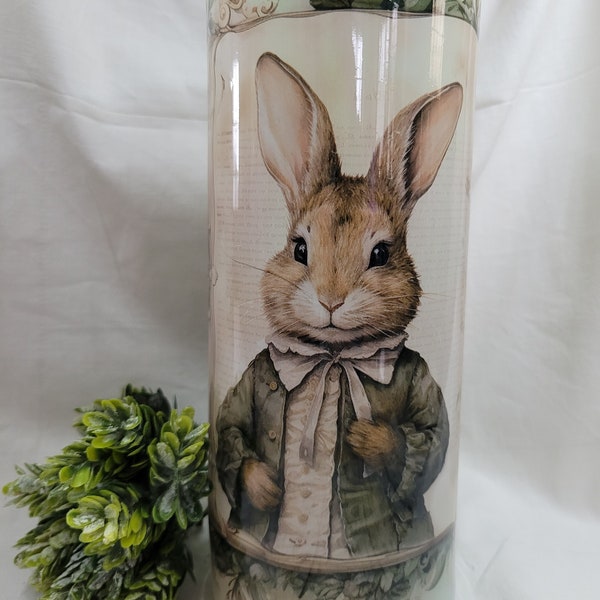 Vase Windlicht OSTERN Osterhase Shabby Vintage