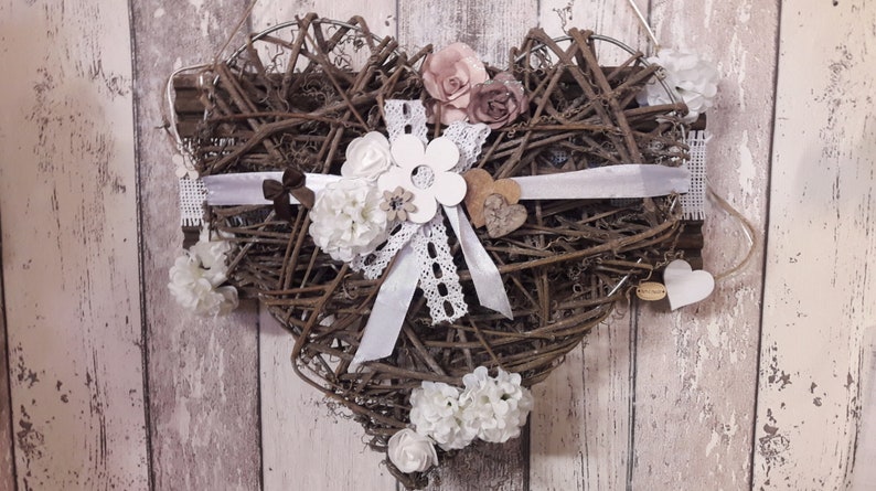 Shabby Wall/Door Decoration Heart HANDMADE UNIKAT image 1