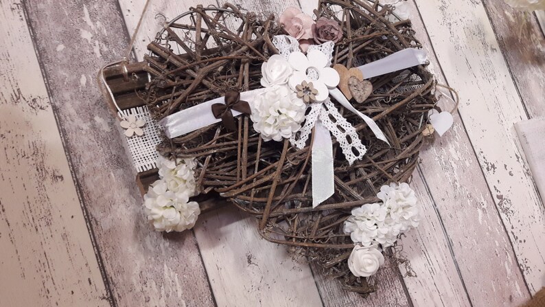 Shabby Wall/Door Decoration Heart HANDMADE UNIKAT image 2