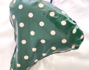 Bicycle saddle cover rain cover + anti-theft protection - green dots