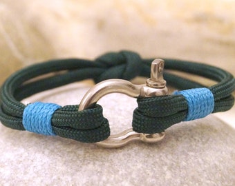 Cord bracelet with shackle