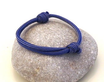 Knot bracelet - surfer bracelet blue and white