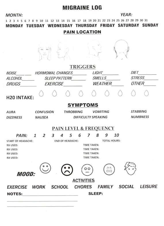 migraine log migraine log