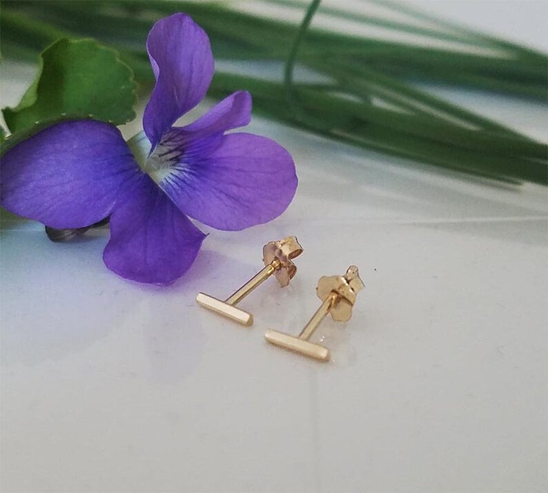 Bar earring studs, Bar earrings 14kt,Bar studs 14k,Bar post earring,Dainty bar earrings,T bar earrings,Bar studs,Gold bar earring,Jewelry.