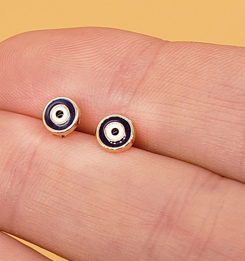 Evil-eye stud earring,Dainty evil eye studs,Protection jewelry 14k,Gold evil eye earrings, Evil eye jewelry. Ear studs.