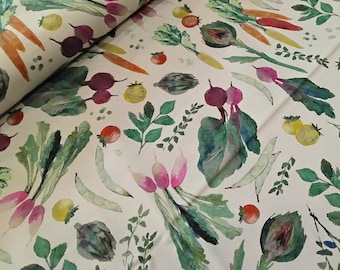 Vegetable Garden Patch 100% Premium Cotton By Lewis & Irene 112cm Wide Tomato's Radishes Peas Carrots