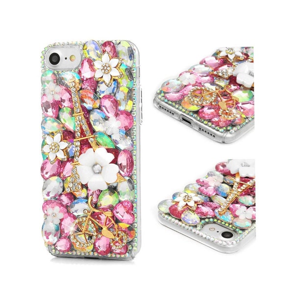 Bling Swarovski Rhinestone Crystal Diamond Clear Case for iPhone SE 7 8 Plus X XR Xs Max 11 12 13 14 15 Pro Max Mini Samsung S22 23 24 Ultra