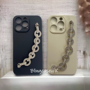 Glitter Bling Diamond Jewelled Chain Bracelet Soft Case For iPhone 7 8 Plus X XR Xs Max 11 12 13 14 15 Pro Max SE Samsung S22 23 24 Ultra FE