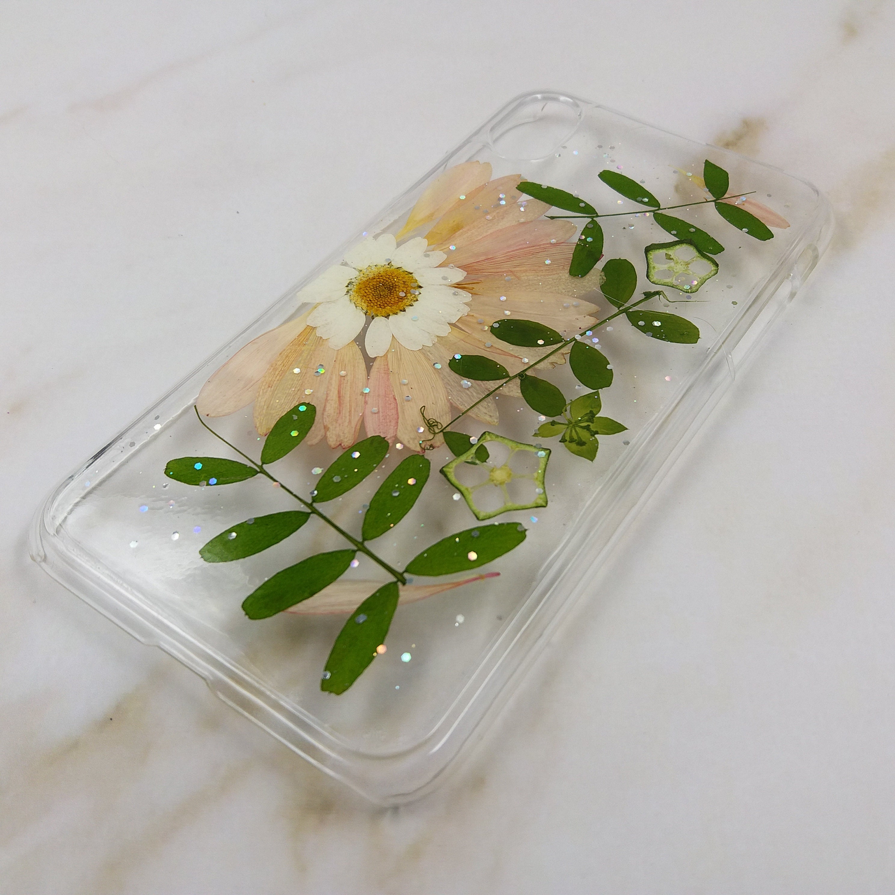 Pressed Dried Flower Real Natural Handmade Resin Clear Case Etsy