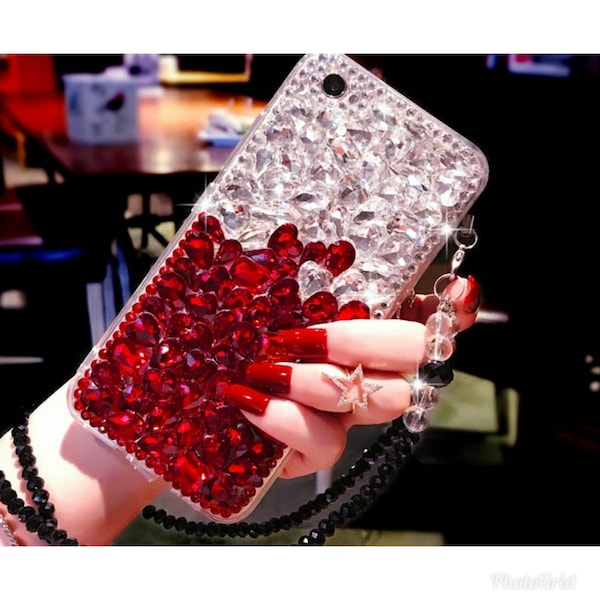 Bling Rhinestone Jewelled Crystals Diamond Claer Case for iPhone SE 6 7 8 Plus X XR Xs Max 11 12 13 14 15 Pro Max Samsung S22 23 24 Ultra FE