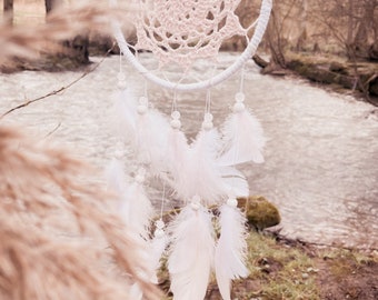 Gemstone dream catcher ROSE QUARTZ 15 cm