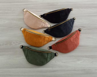 Bauchtasche Cord, Hipbag, Crossbody Bag, viele Farben