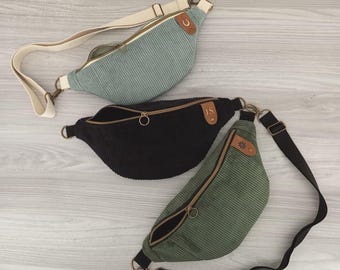 Bauchtasche Cord, Crossbodytasche, Gürteltasche, 10 Farben,Cordbag, personalisiertes Label, HipBag, Crossbody ,Handgemacht