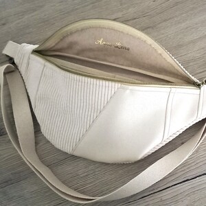 Bauchtasche Cord, Material Mix in Hellbeige, Crossbody Bag, HipBag