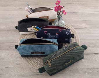 Federmäppchen Cord, viele Varianten,handgemacht,Federtasche, Kosmetiktasche, Material Mix,personalisierbar