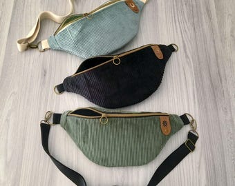 Bauchtasche Cord, Crossbodytasche, Gürteltasche, 10 Farben,Cordbag, personalisiertes Label, HipBag, Crossbody ,Handgemacht