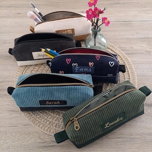 Federmäppchen Cord, viele Varianten, Federtasche, Kosmetiktasche, Material Mix,personalisierbar