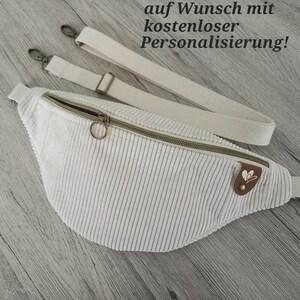 Personalisierte Bauchtasche Cord beige,HipBag, Bumbag, Crossbodybag Bild 3