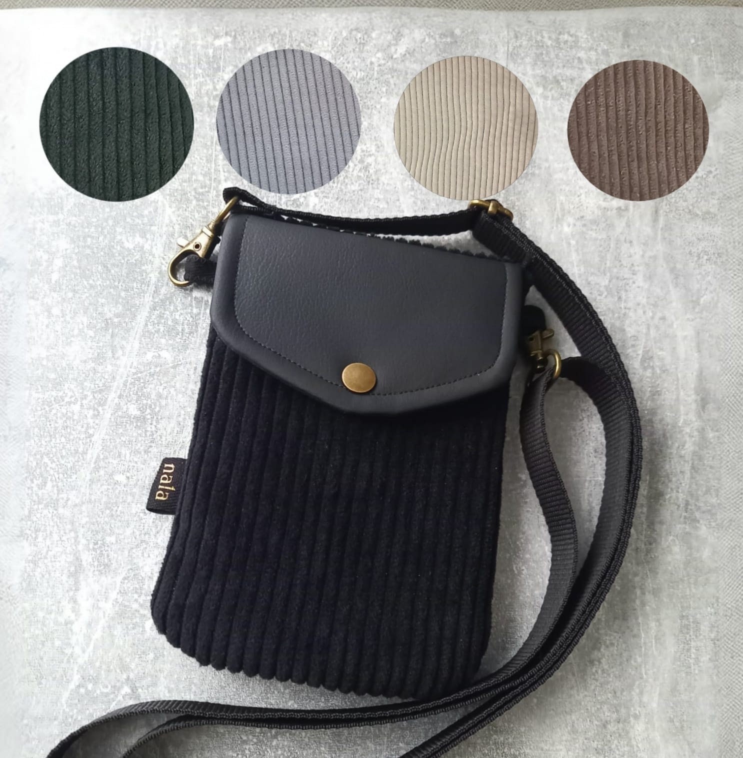 Stylische Umhängetasche Für Handy & Geldbeutel – 165x90x30 Mm, Blau – Mit Verstellbarem Gurt & Karabiner