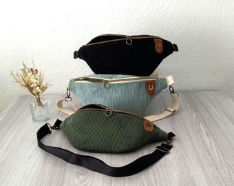Bauchtasche Cord, Crossbodytasche, Gürteltasche, 10 Farben,Cordbag, personalisiertes Label, HipBag, Crossbody ,Handgemacht