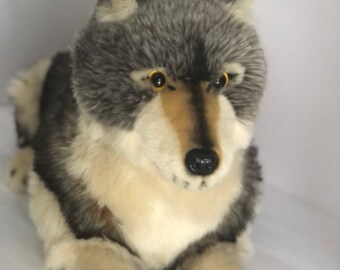 life size wolf plush