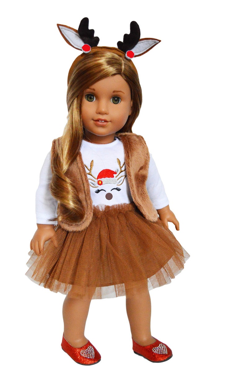 Reindeer Holiday Outfit For American Girl Dolls 18 Inch Doll Etsy