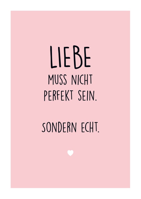 Postkarte Liebe muss nicht perfekt sein Etsy