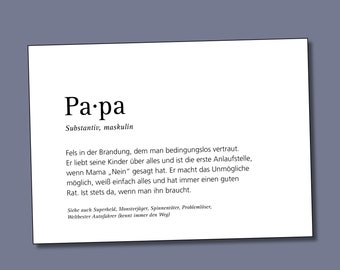 Postkarte Papa, Geschenk für Vater