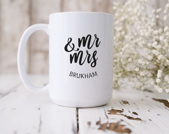 Personalisierte Tasse Hochzeit Mr. und Mrs.