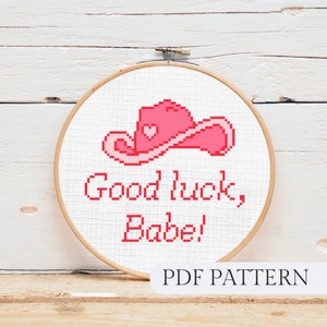 Good Luck Babe Cross Stitch Pattern Digital PDF - Instant Download -