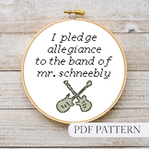 School of Rock Wall Decor Gift Cross Stitch Pattern Digital PDF - Instant Download -