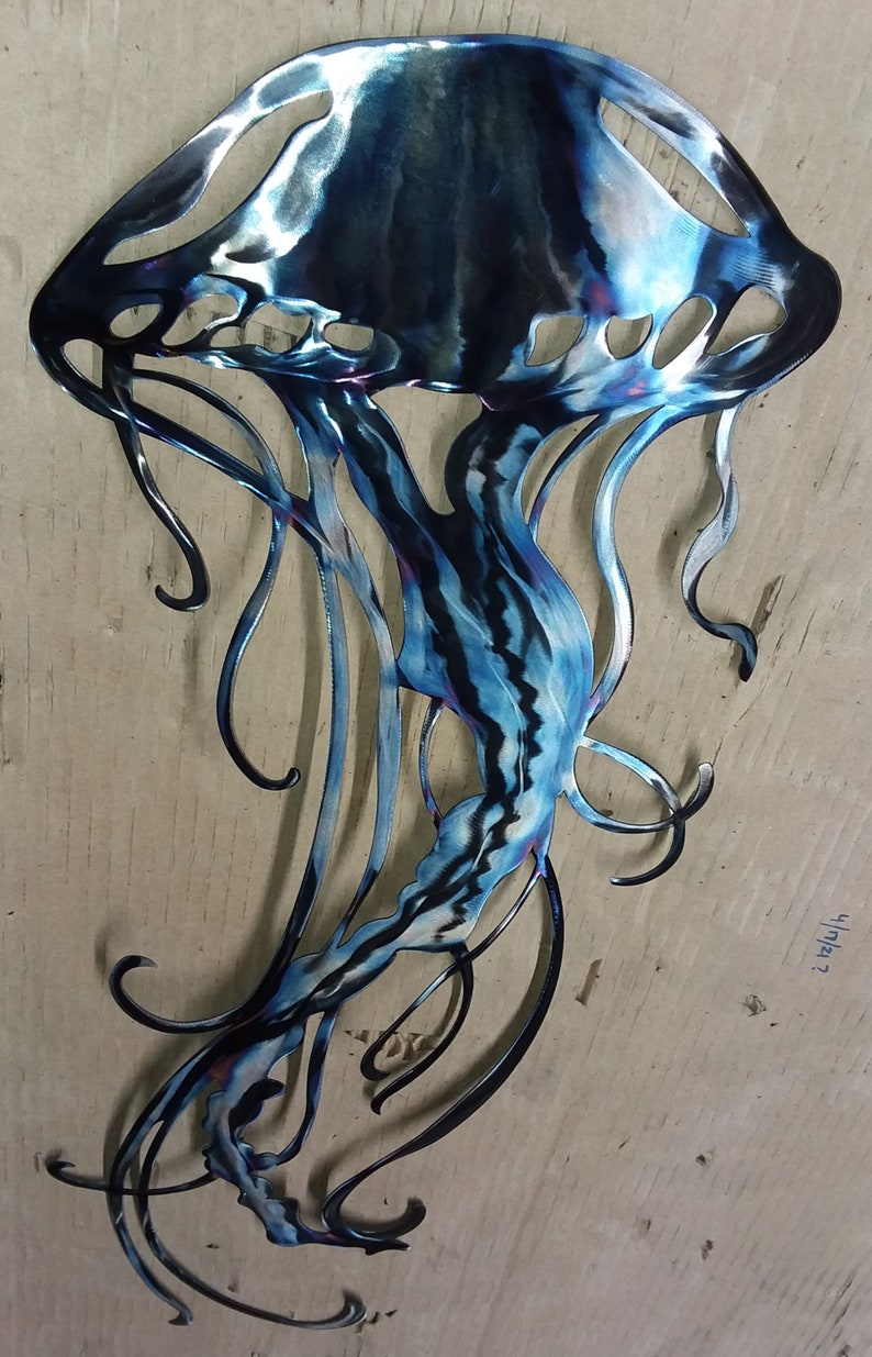 Metal Art Jellyfish Steel sculpture Custom Made in USA Wall Etsy