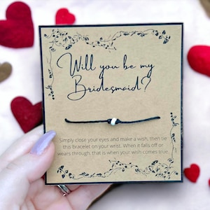Willst du meine Brautjungfer sein / Perlen Wunsch Armband / Perlen Wunsch Armband / Mit Karte / Brautjungfer Hochzeit Verlobung Bestfriend