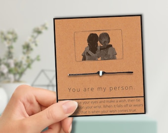 You Are My Person / Grey's Anatomy / Grey and Yang Beaded handmade wish bracelet with card / Rope string adjustable jewelry / Best Friend
