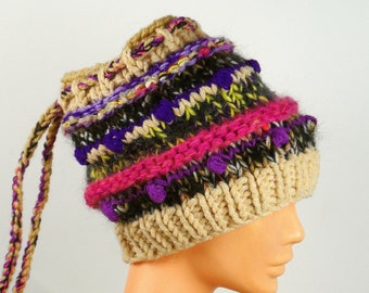 boho headband, in wool, colorful, unisex, for dreadlocks, on curls, on ears protection, warm woolen headband, dakry, hand made