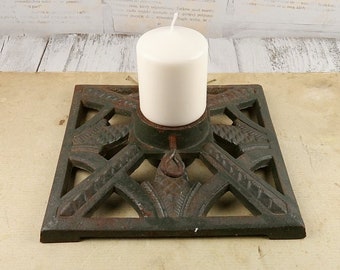 old stand under the Christmas tree, cast iron base under the tree, Christmas decoration, all-year large candle holder, Christmas tree stand