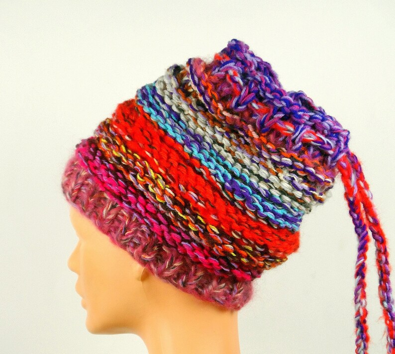 boho headband, in wool, colorful, unisex, for dreadlocks, on curls, on ears protection, warm woolen headband, dakry, hand made image 4