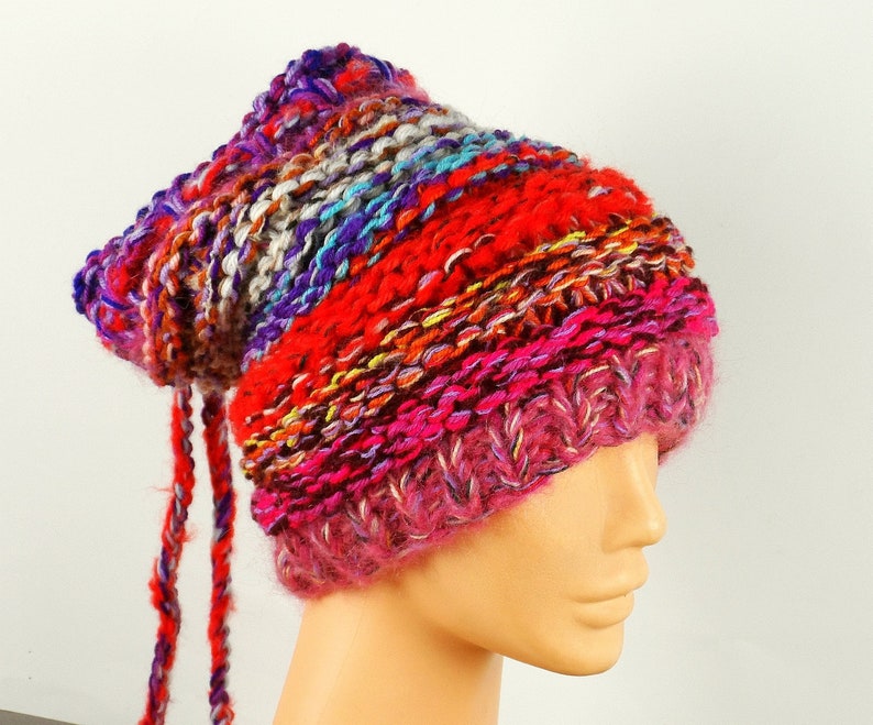 boho headband, in wool, colorful, unisex, for dreadlocks, on curls, on ears protection, warm woolen headband, dakry, hand made image 1