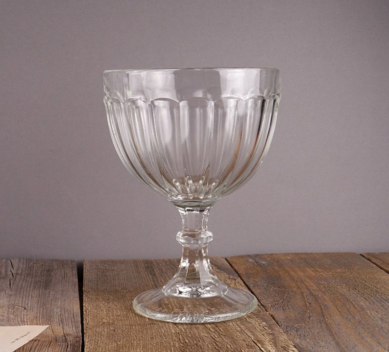 large glass bowl, cake stand, glass bowl, fruit bowl, dish on a tray, glass tray, old glass, pokal, pressed glass image 2