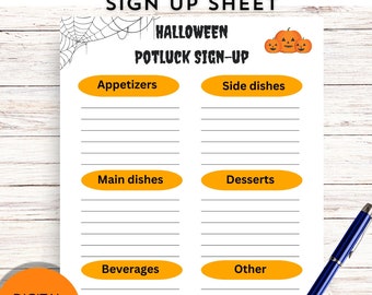 Aanmelden voor Halloween-feestje, aanmeldformulier voor Halloween-kantoorfeest, direct downloaden