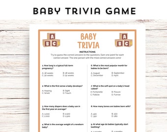 Printable Baby Shower Game, Minimalist Baby Shower Game, Gender Neutral Baby Shower Game