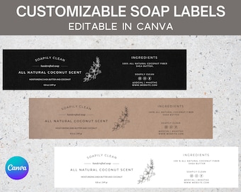 Editable Soap label, Printable Soap Label, Soap Sleeves Label