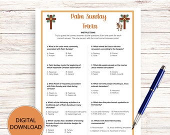 Palm Sunday Trivia Game, Holy Week Trivia Game