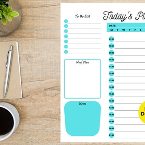 Daily Agenda, Daily Organizer, Hourly Daily Planner