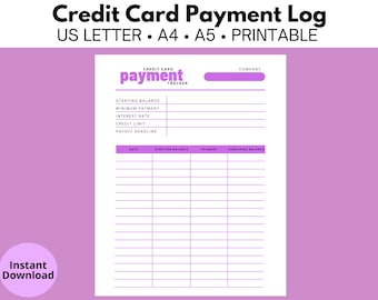 Creditcardbetalingslogboek, betalingstracker, betalingslogboek