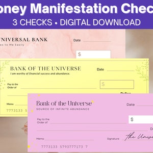 Money Manifestation Checks, Vision Board Checks