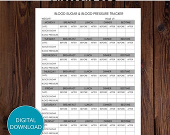 Glucose and Blood Pressure Log, Blood Sugar and Blood Pressure Tracker