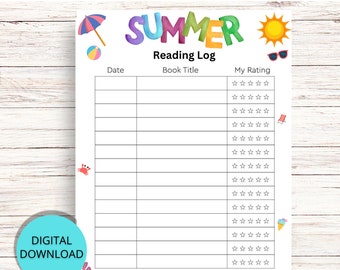 子供の夏の読書記録、毎日の読書記録、印刷可能な読書記録